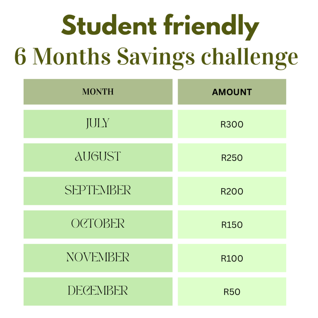 6 Months savings challenge month